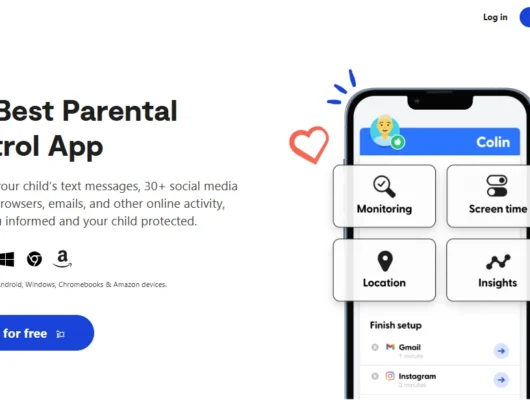 Screenshot of the Bark parental control app landing page hero section.