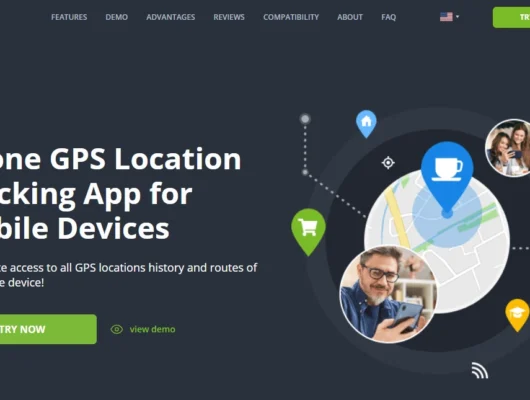Screenshot of the mSpy GPS Tracking landing page hero section.
