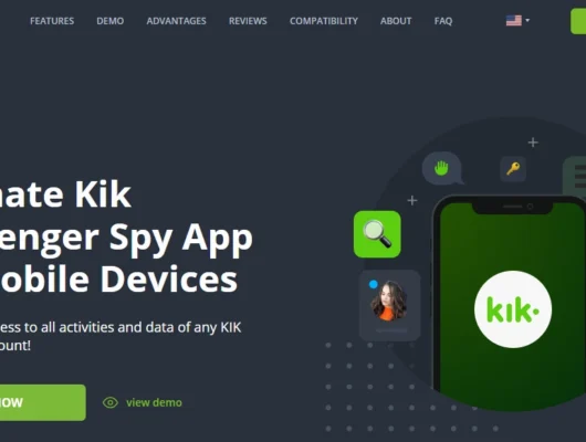 Screenshot of the mSpy Kik Tracking landing page hero section.