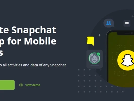 Screenshot of the mSpy Snapchat Tracking landing page hero section.