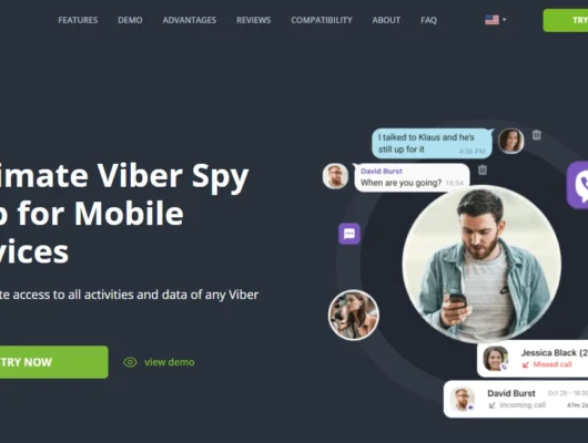Screenshot of the mSpy Viber Tracking landing page hero section.